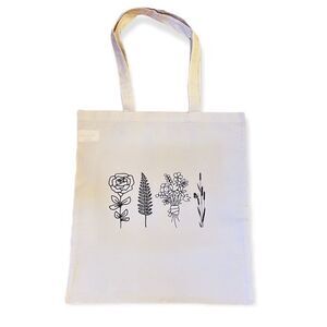 NWT Wool + Pepper Co. Flowers Cotton Reusable Tote Bag